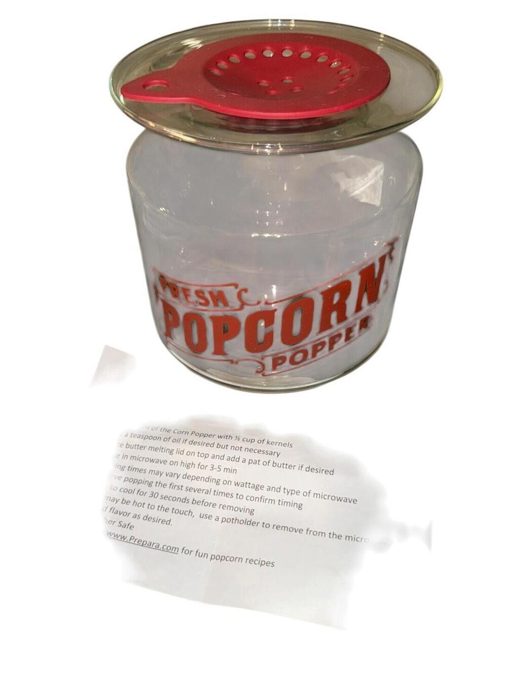 Vintage Glass Fresh Popcorn Popper Jar MCM